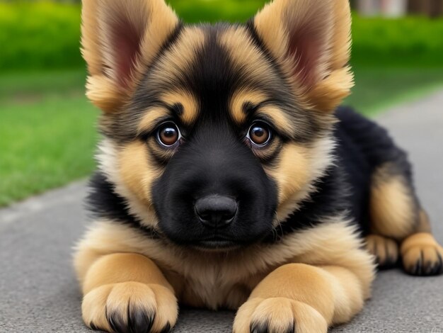 A very cute germen shepherd puppy