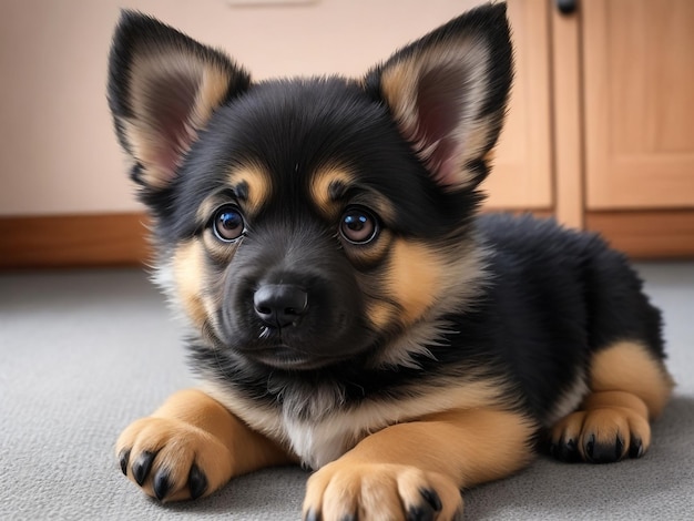 A very cute germen shepherd puppy