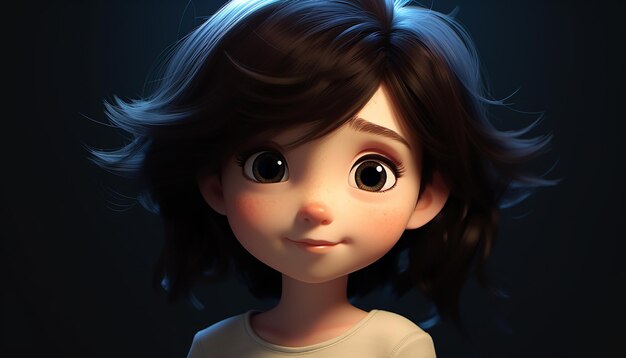 a very cute kid caracter animation pixar style