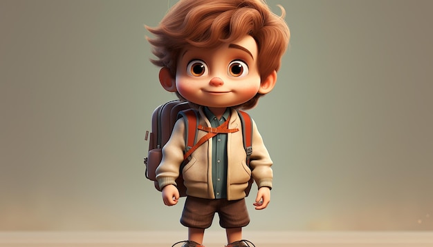 a very cute kid caracter animation pixar style