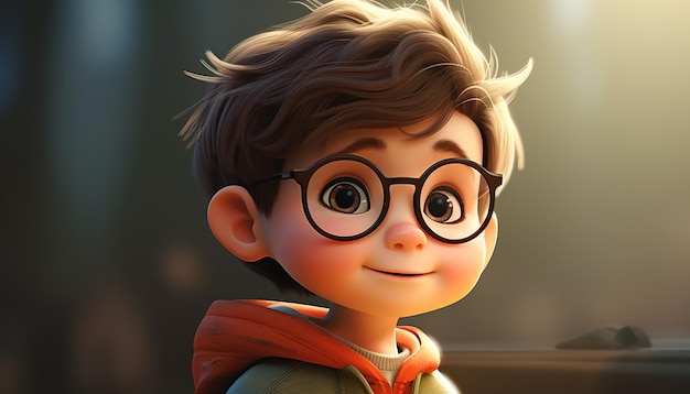 Foto uno stile pixar di animazione per bambini molto carino