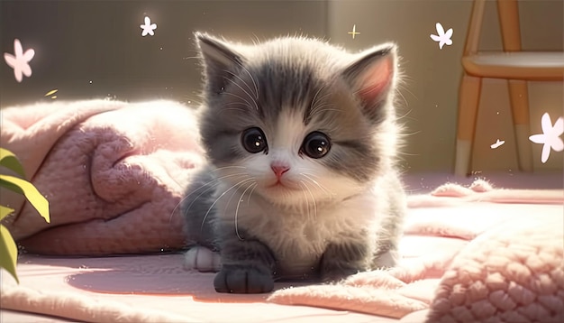 とてもかわいい子猫のリアルな写真