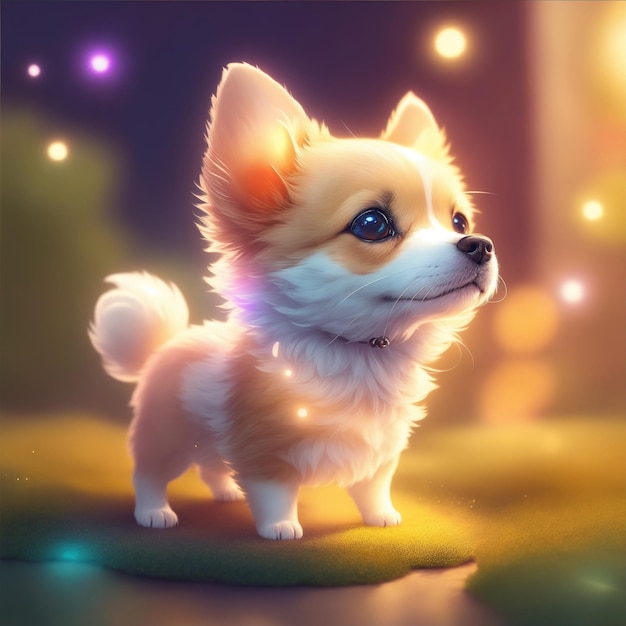 Very detailed cute dog Generate Ai