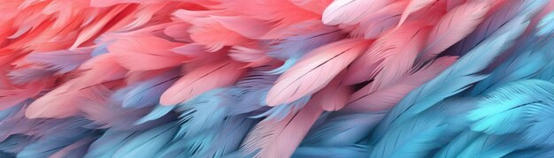 Very Detailed Feathers Pastel Red White Blue Tones Tile Seamless Background Generative AI