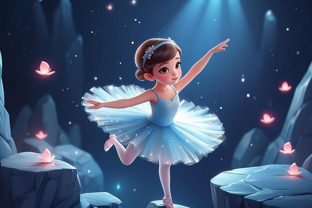 very detailed tiny cute Ballerina cinematic lighting effect cute