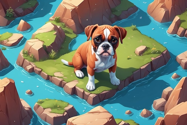 very detailed tiny cute Boxer cinematic lighting effect