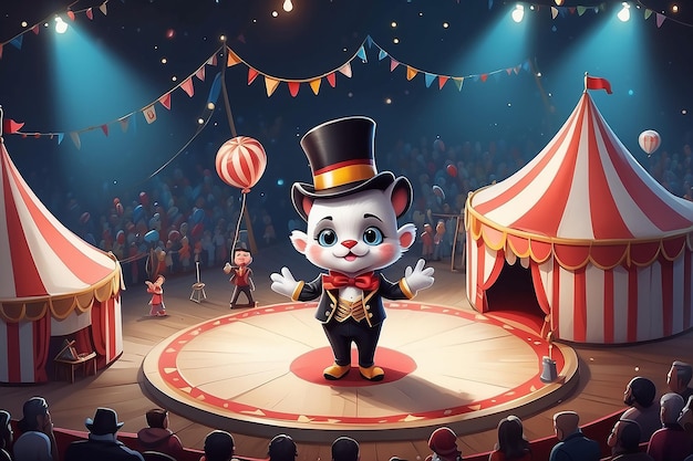 very detailed tiny cute Circus Ringmaster