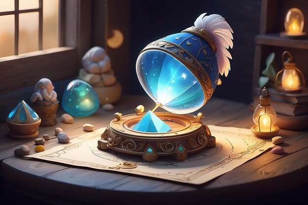 very detailed tiny cute Fortune Teller cinematic lighting effect