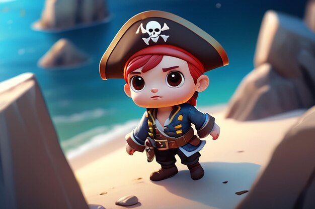 very detailed tiny cute Pirate