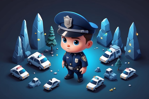 Foto molto dettagliato piccolo poliziotto carino