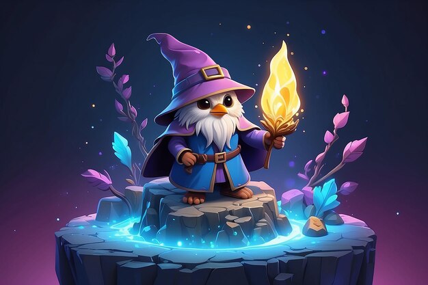 very detailed tiny cute Wizard cinematic lighting effect