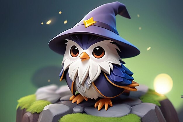 very detailed tiny cute Wizard cinematic lighting effect