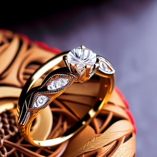 Very elegant soft engagement ring design made of 18carat pure gold