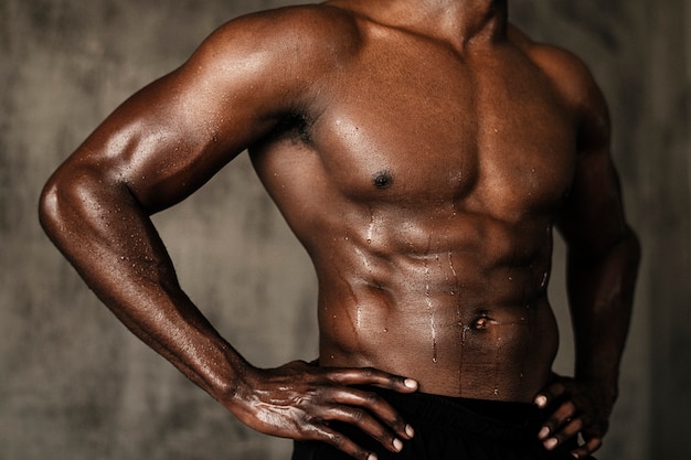 Very fit and athletic black man