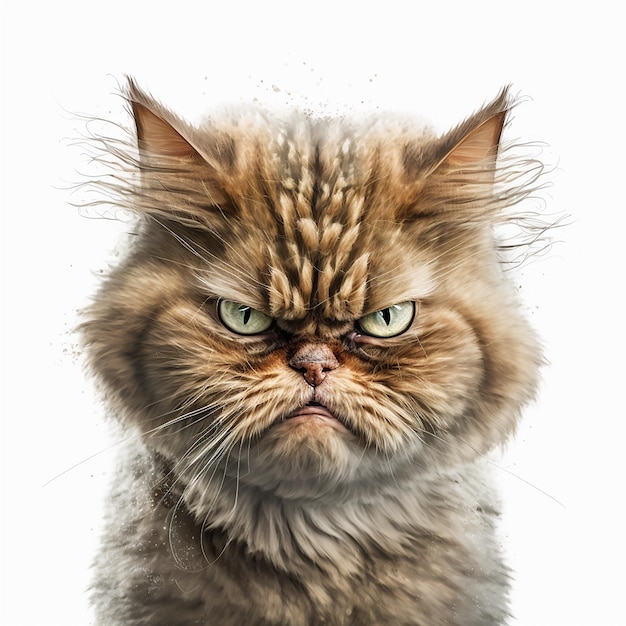 Angry cat, cat is angry, bares its teeth, - Stock Illustration