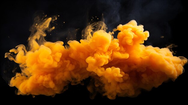 A very large cloud of orange and yellow smoke