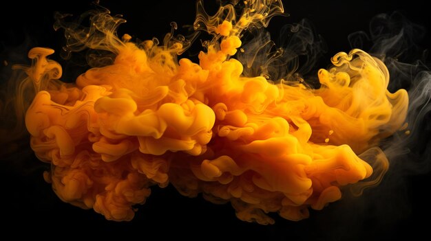 A very large cloud of orange and yellow smoke