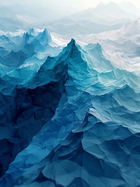 Foto una montagna molto grande coperta di ghiaccio blu