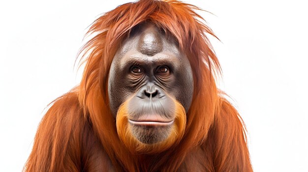 very large oranguel monkey with a very long hair Generative AI
