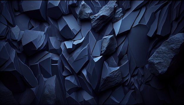 A very large rock wall with some rocks on it generative AI