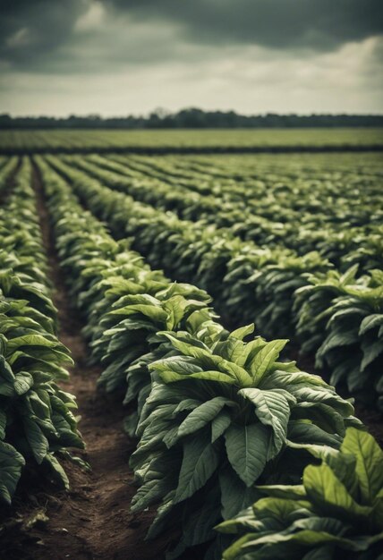 Foto grande piantagione di tabacco