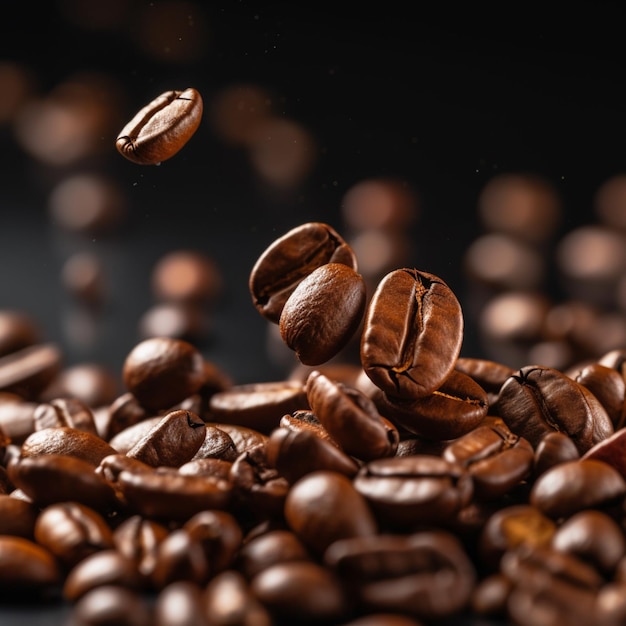 Very nice close up photography coffee beans Generative AI