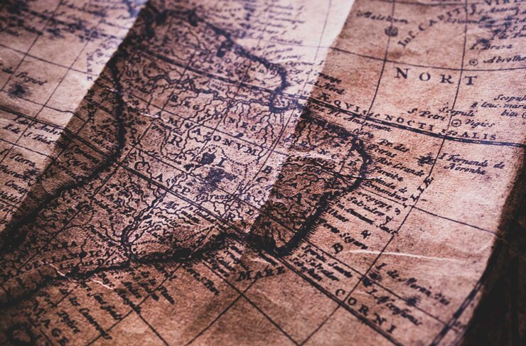 Photo very old vintage world map