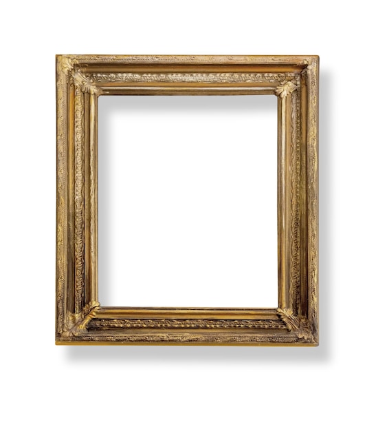 Photo very old wooden frame. isolated on white background.with clipping path