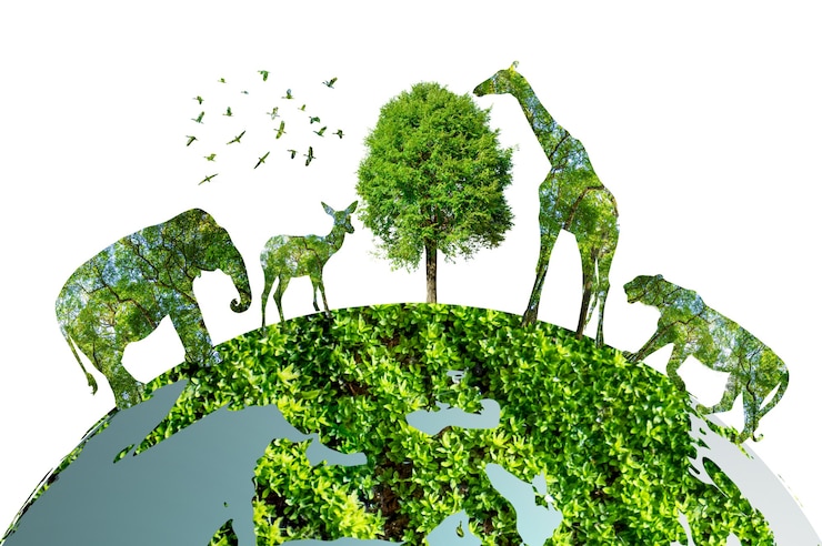Photo a very rich forest with lush trees. up massively environmental concept