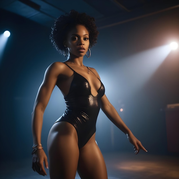 Photo very sexy black woman night club dance