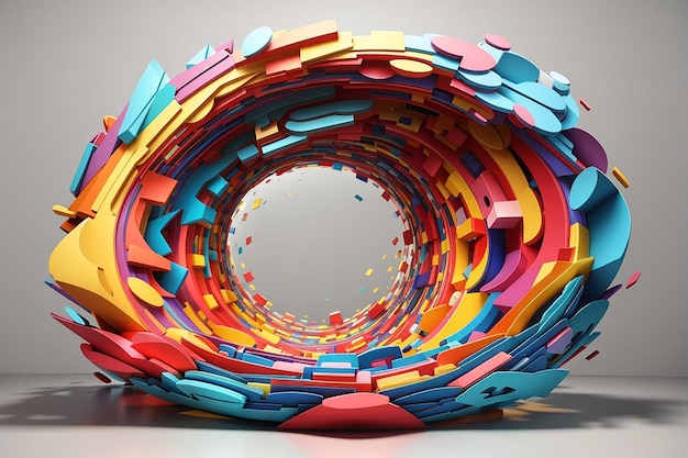 Very unique colorful and 3dimensional abstract hole illustration unique