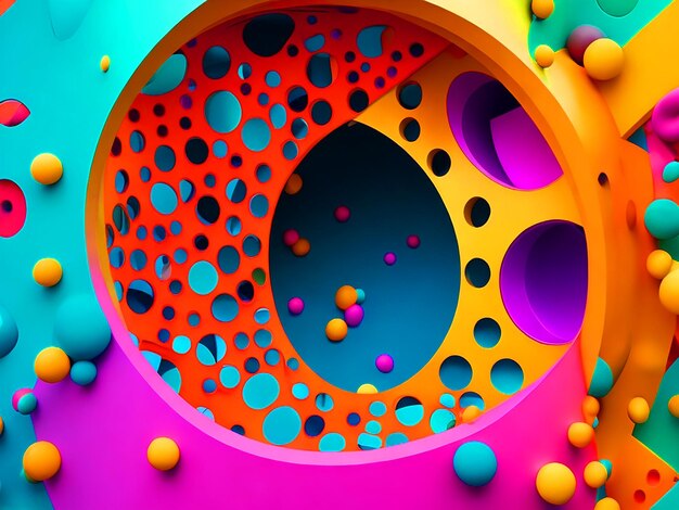 Photo very unique colorful and dimensional abstract hole illustration 3d image downloaded