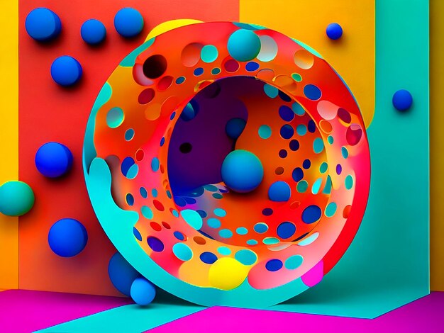 Photo very unique colorful and dimensional abstract hole illustration 3d image downloaded