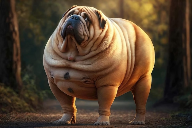 写真 とてもとても太った犬 フルスクリーン
