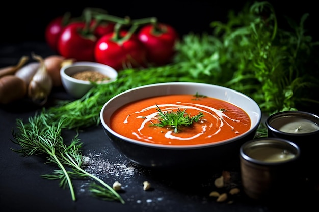 Foto verzachtende tomatenfennelsoep