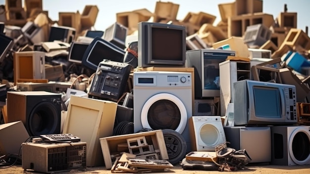 Verzamel en wacht op verwijdering van elektronisch afval, koelkasten, wasmachines enz