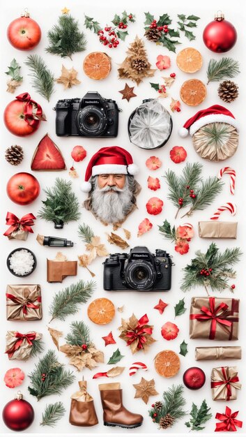 verzameling illustraties van stickers met kerst- en winterthema's 26