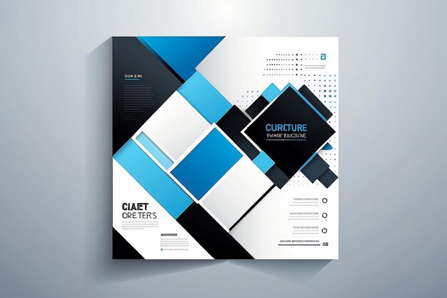 Foto verzameling poster flyer brochure of jaarverslag cover layout ontwerp sjabloon met blauw