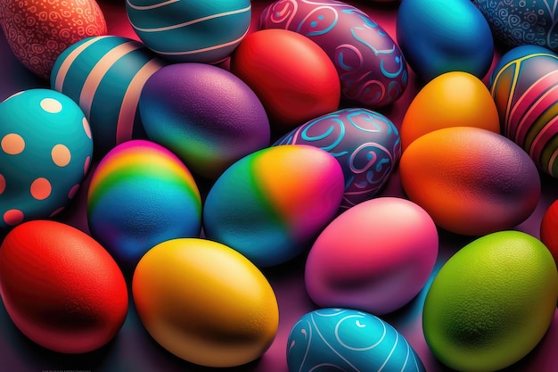 Foto verzameling van kleurrijke paaseieren geschilderde paaseieren achtergrond happy easter wallpaper