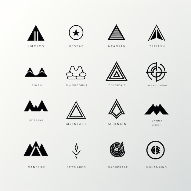 Foto verzameling van minimalistische platte design vector logo's voor merken