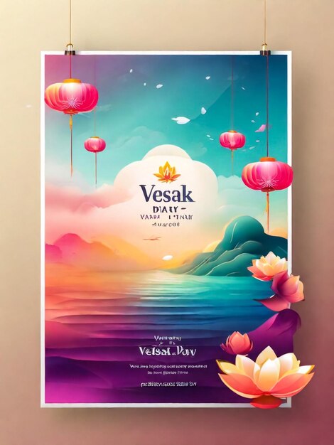 Vesak Day background vertical banner Vector greeting card