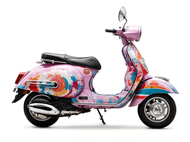 Foto una vespa con un design vibrante