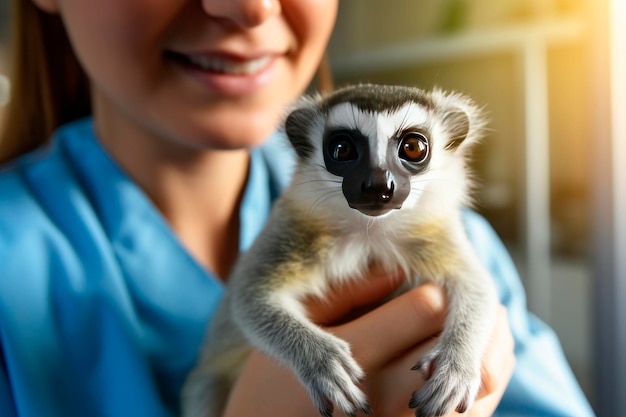 Vet clinic Lemur at an appointment with a veterinarian Cabinet