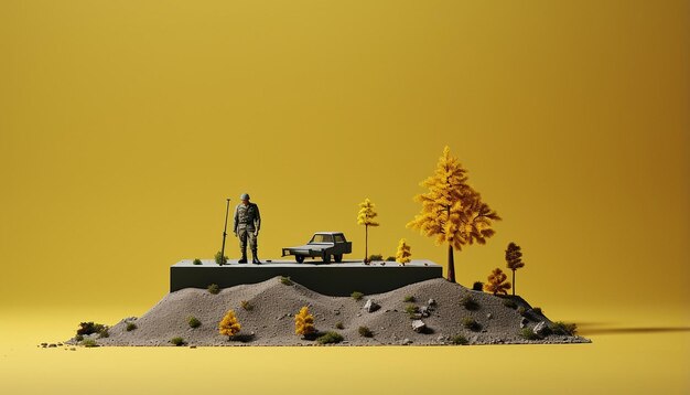 Foto veteran dag minimalisme diorama