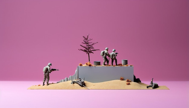 Photo veteran day minimalism diorama