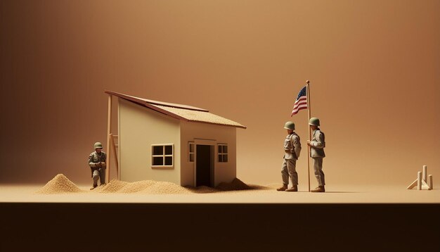 Foto diorama di minimalismo del giorno dei veterani