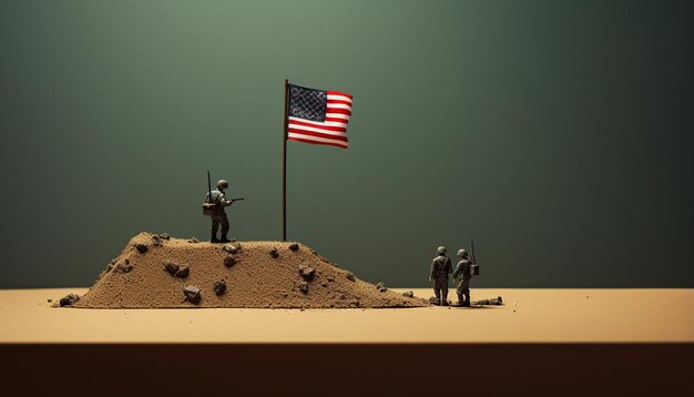 Foto diorama di minimalismo del giorno dei veterani