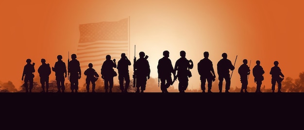 Иллюстрационный плакат ко Дню ветеранов в честь всех, кто служил 11 ноября Ai Generated