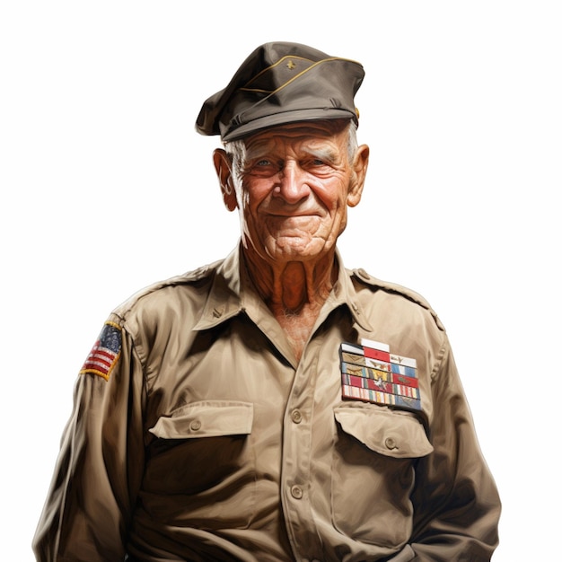 Foto veteranen met witte achtergrond hoge kwaliteit ultra hd