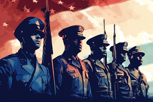 Veterans Day wordt elk jaar op 11 november gevierd om militaire veteranen te eren en te vieren United States Armed ForcesGenerated with AI